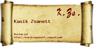 Kasik Zsanett névjegykártya